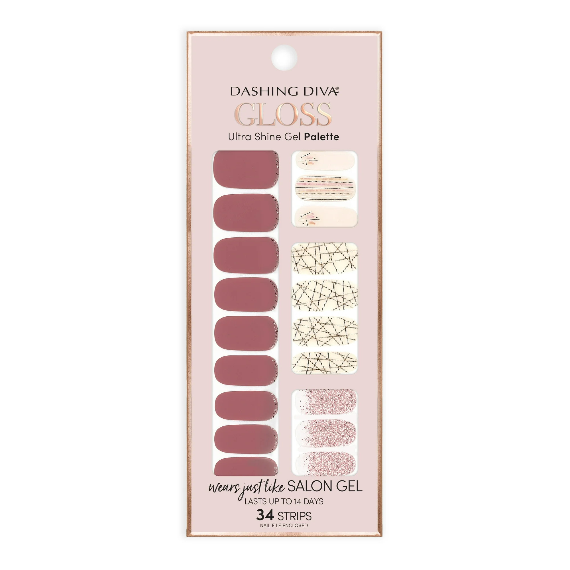Dashing Diva GLOSS Gel Nail Polish Strips (Red), Inside Edition, 34 strips | Walmart (US)