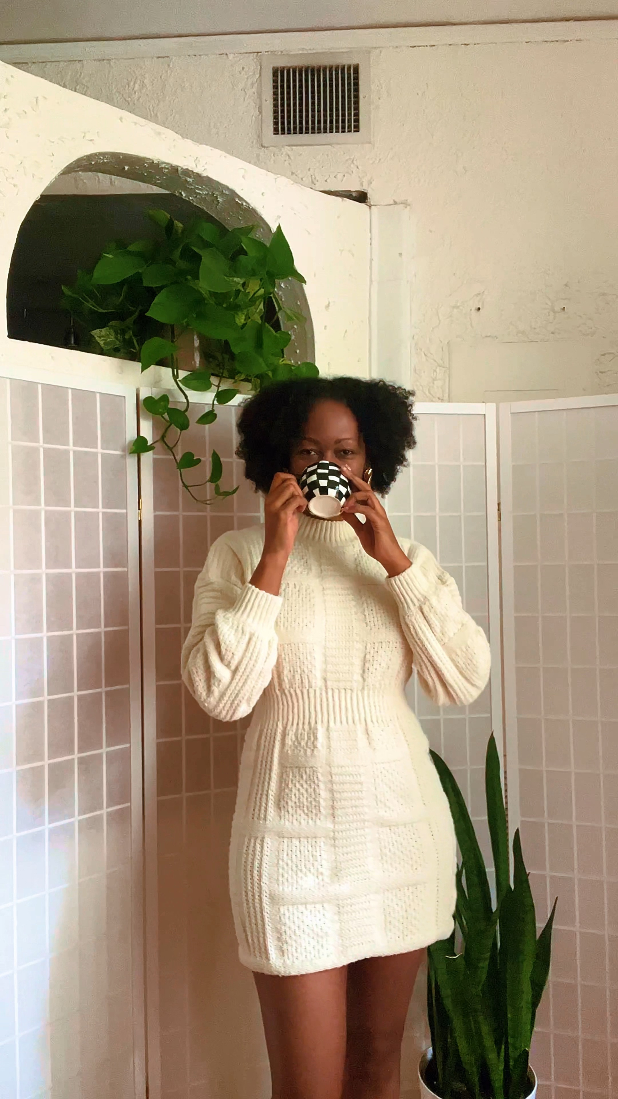 This cream cable knit sweater dress features a stylish cutout detail—perfect for dressing up or down this season. 🖤. It’s somewhat stretchy. Fits TTS. Wearing XS.

#LTKFindsUnder100 #LTKStyleTip #LTKOver40