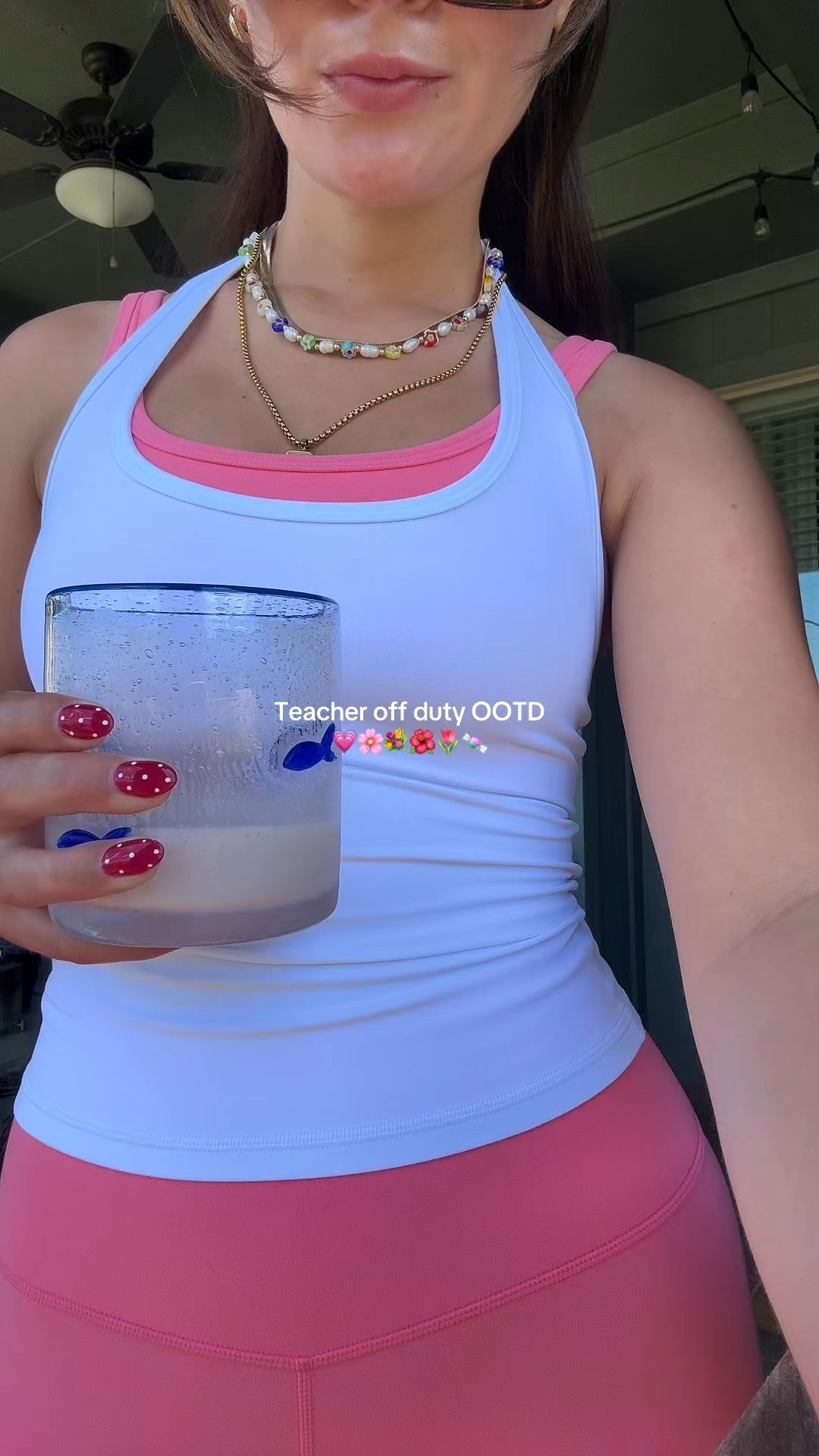 Cup is from TJ Maxx & necklaces are also TJ Maxx!!! Wearing a 2 in leggings, small in halter top and bra 🤗 

#LTKActive #LTKSaleAlert #LTKStyleTip