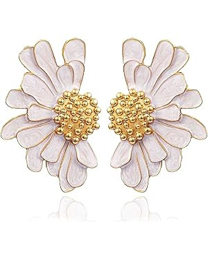 Vintage Flower Stud Earrings Exaggerated Oversized Daisy Flower Earrings Statement Jewelry for Wo... | Amazon (US)