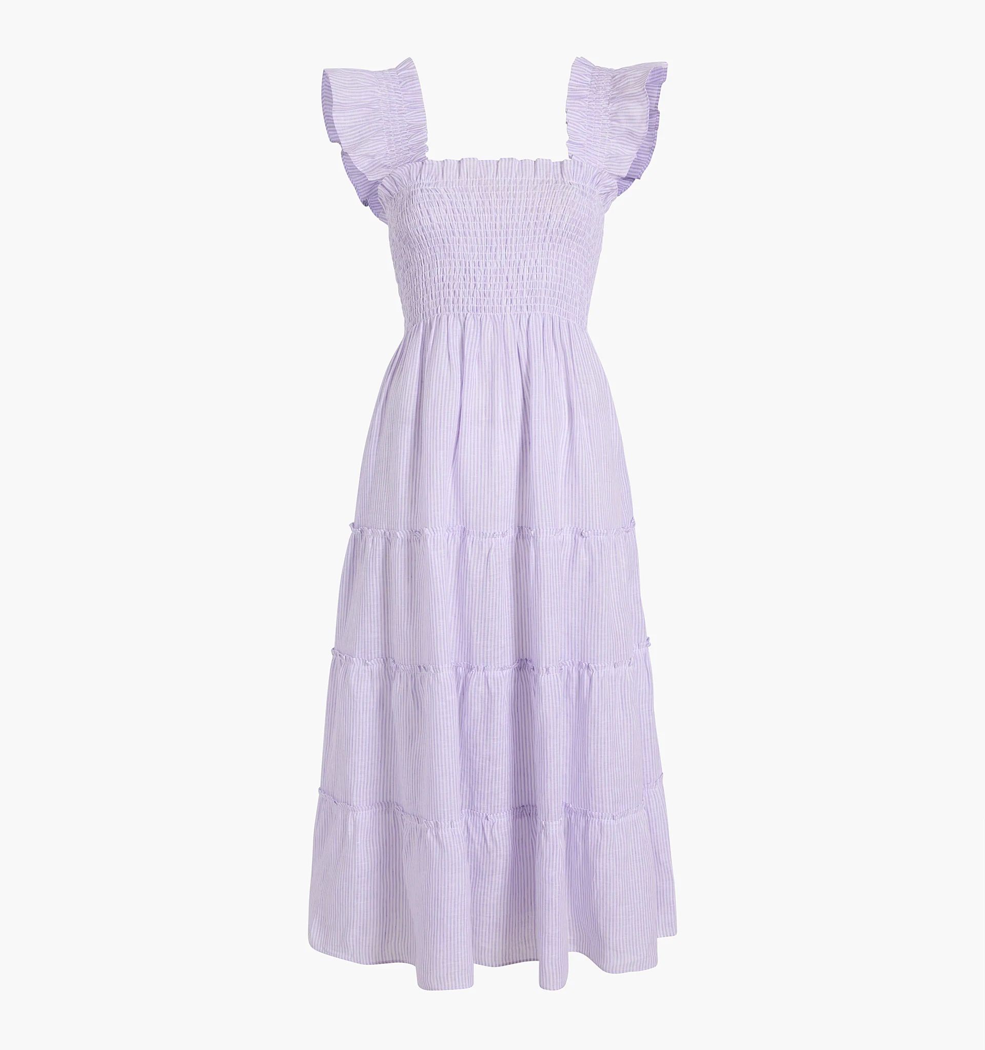 The Ellie Nap Dress - Lilac Stripe Linen | Hill House Home