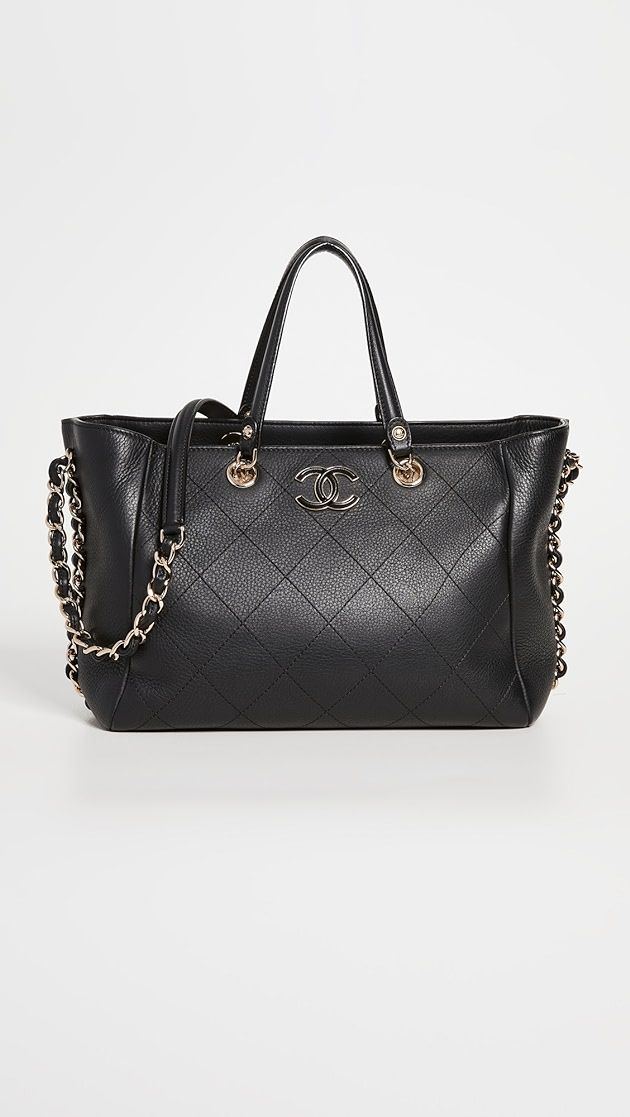 Chanel Black Calf Shopping Bag | Shopbop