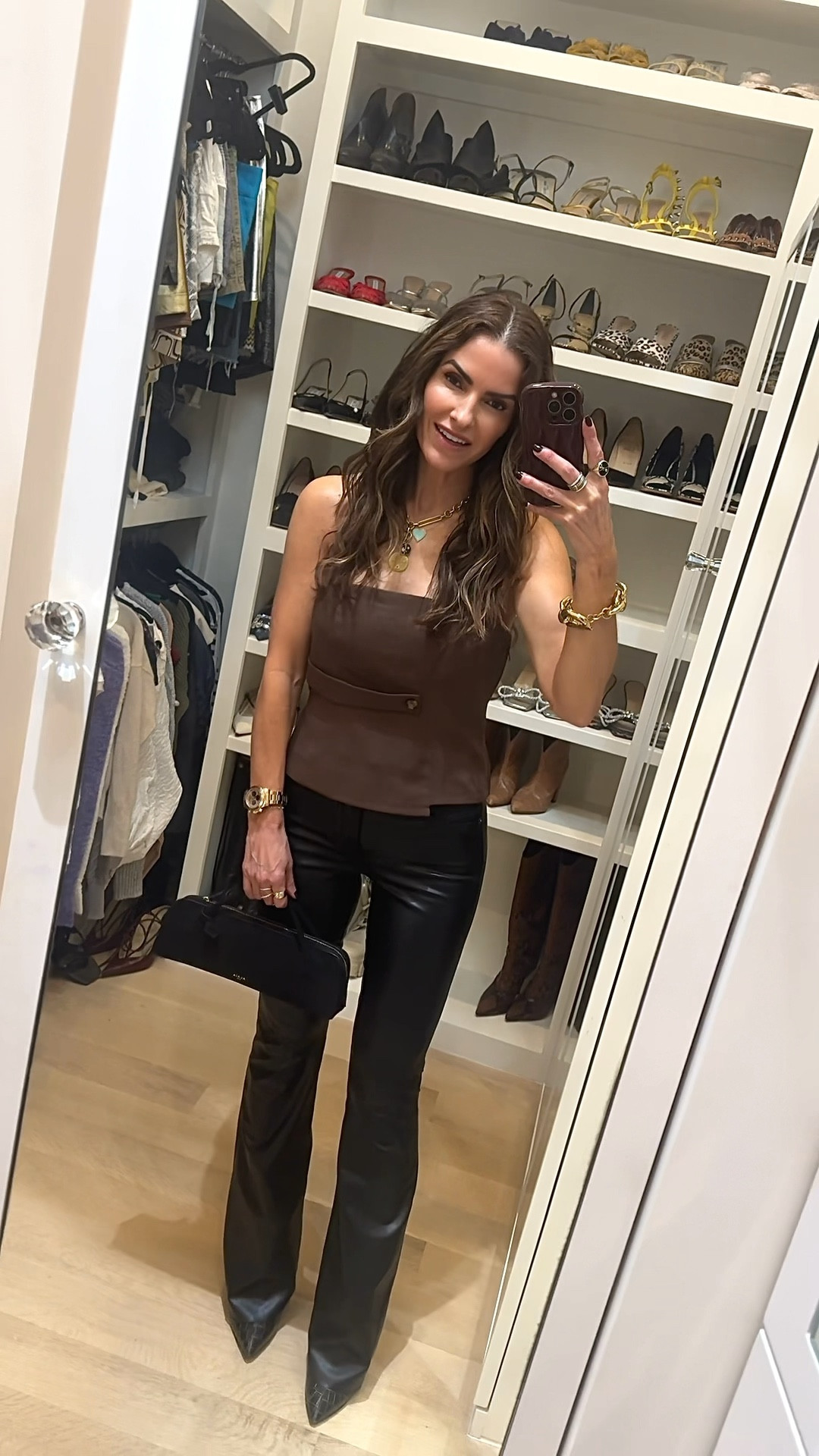 cheers to a happy & healthy 2025 for each & everyone of you! i’m so very grateful for this community~ here’s to more love, compassion and adventures in 2025✨ 

shop my go to chic #ootn: my fav faux leather pants (i own in several colors) run tts im wearing a 25. 

chic strapless top runs tts wearing small, & my very hard to get ur hands on new xmas bag too!

#LTKItBag #LTKSaleAlert #LTKStyleTip