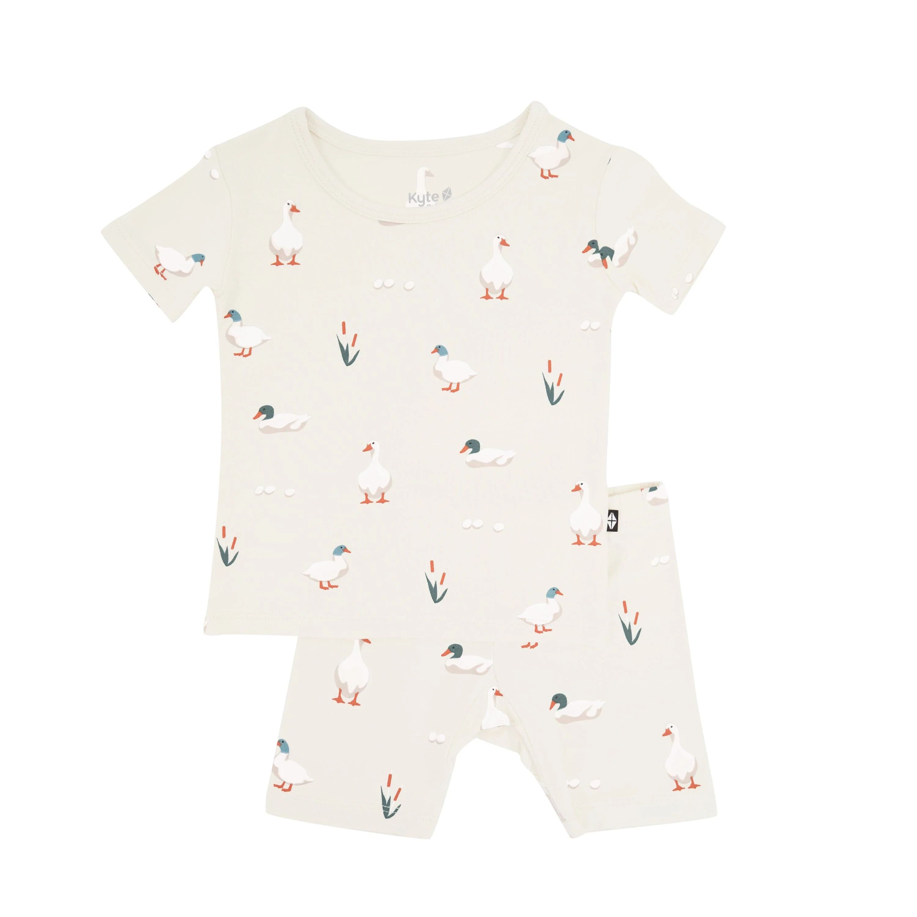 Short Sleeve Pajamas in Duck | Kyte BABY