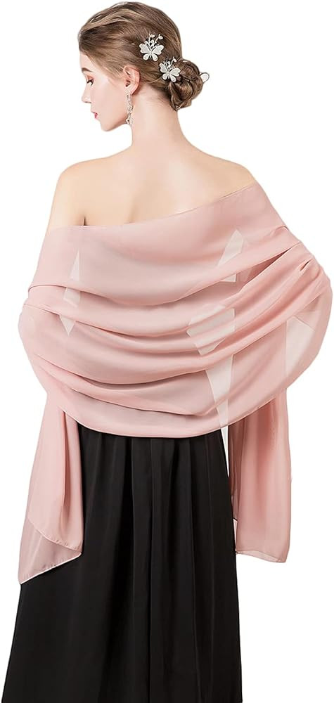 Soft Chiffon Scarfs Shawls and Wraps for Evening Dresses Wedding Shawl Wraps Bridal Scarve for Wo... | Amazon (US)