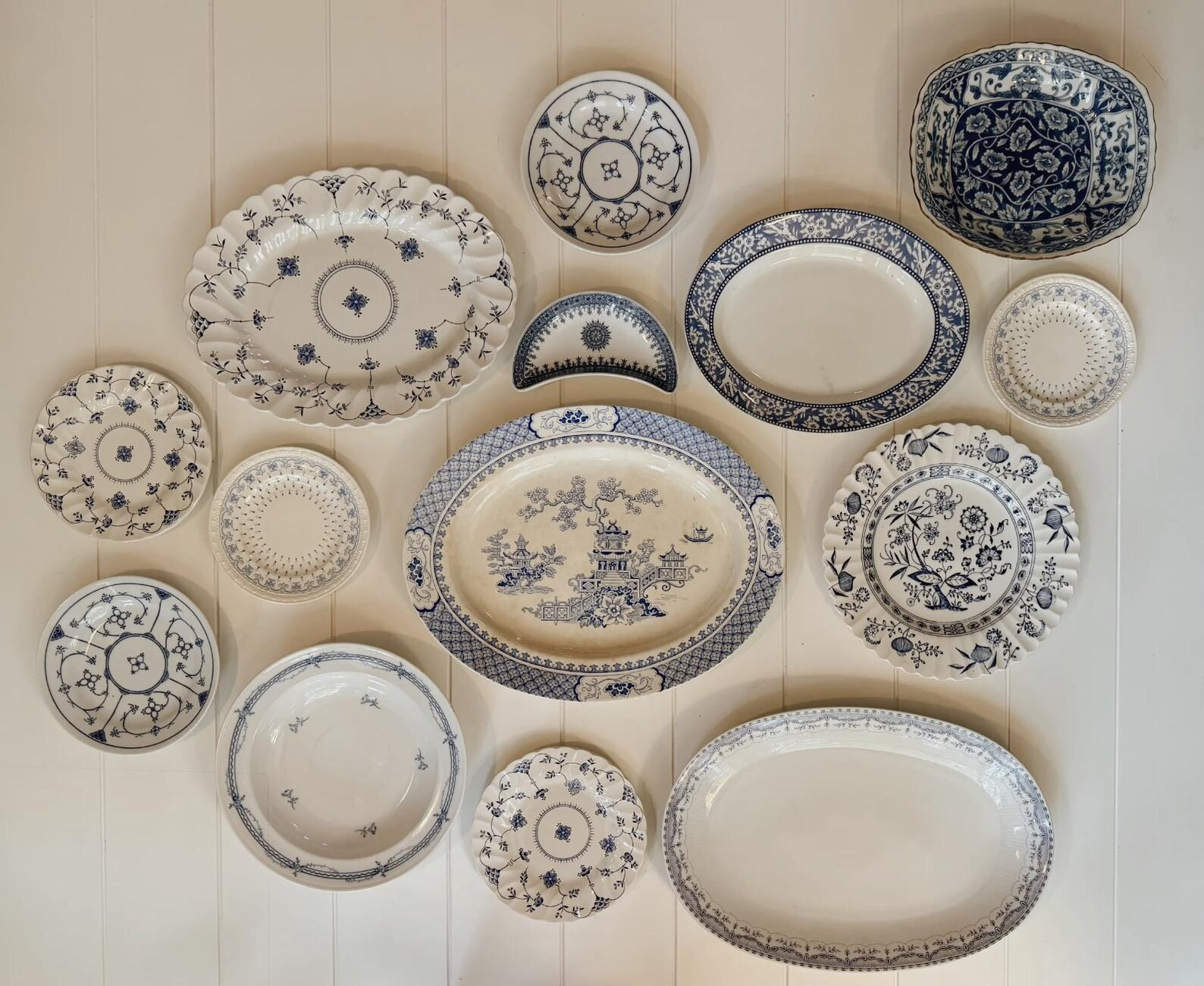 Vintage Blue and White Plate: Gallery Wall Decor with Hardware | Etsy (US)