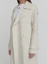 Cream Linen Look Trench Coat- Tanya | 4th & Reckless