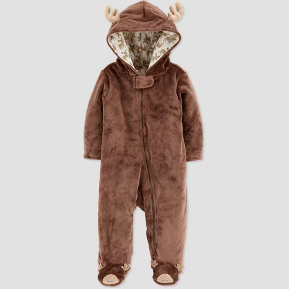 Baby Boys' Pram Moose Footed Snowsuit Jacket - Just One You® made by carter's Brown | Target