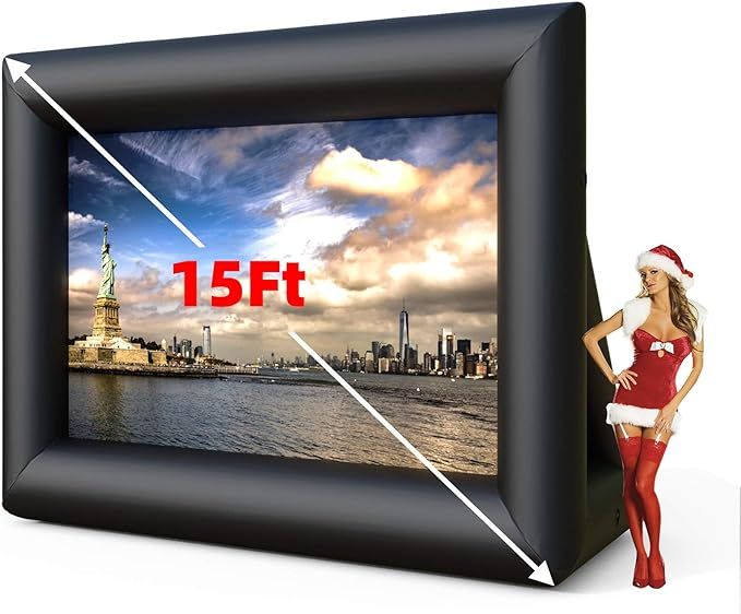 SUNCOO 15ft Inflatable Movie Screen, Outdoor Mega Movie Projection Screen with Blower Strings Sta... | Amazon (US)