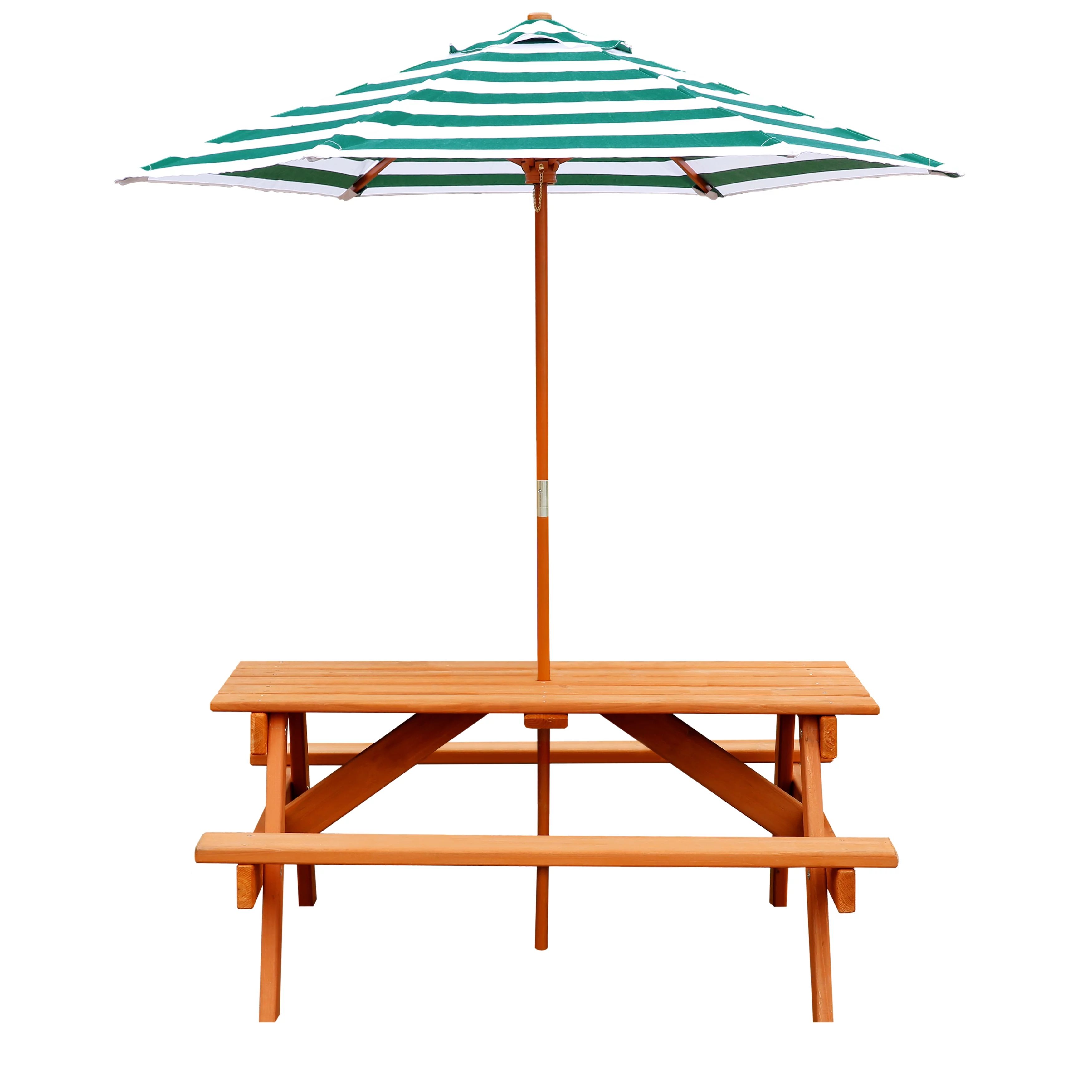 Gorilla Playsets Wooden Children's Picnic Table with Umbrella | Walmart (US)