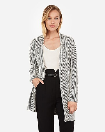 chevron tailored knit blazer | Express
