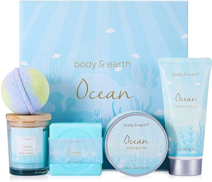 Spa Gifts for Women, Bath and Body Set with Ocean Scented, Gifts Box for Her ,Includes Scented Ca... | Amazon (US)