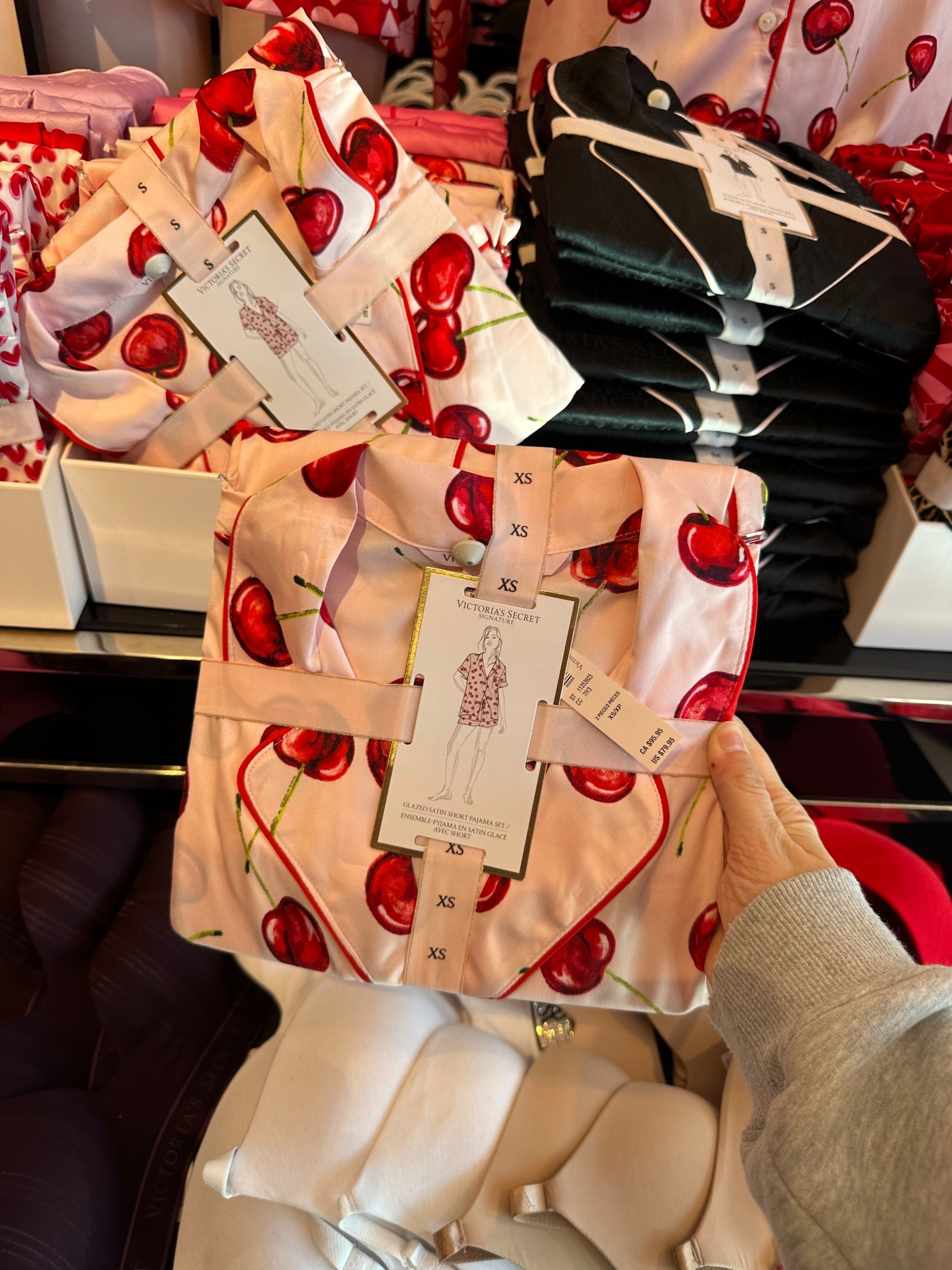 Love these limited edition top & shorts satin cherry pjs! So cute! They range from sizes XS-XXL! So comfy!

#LTKMidsize #LTKValentine