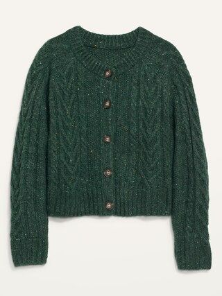 Cropped Cable-Knit Cardigan Sweater for Women | Old Navy (US)