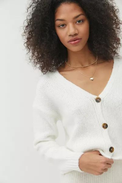 UO Ozzy Boxy Button-Front Cardigan | Urban Outfitters (US and RoW)