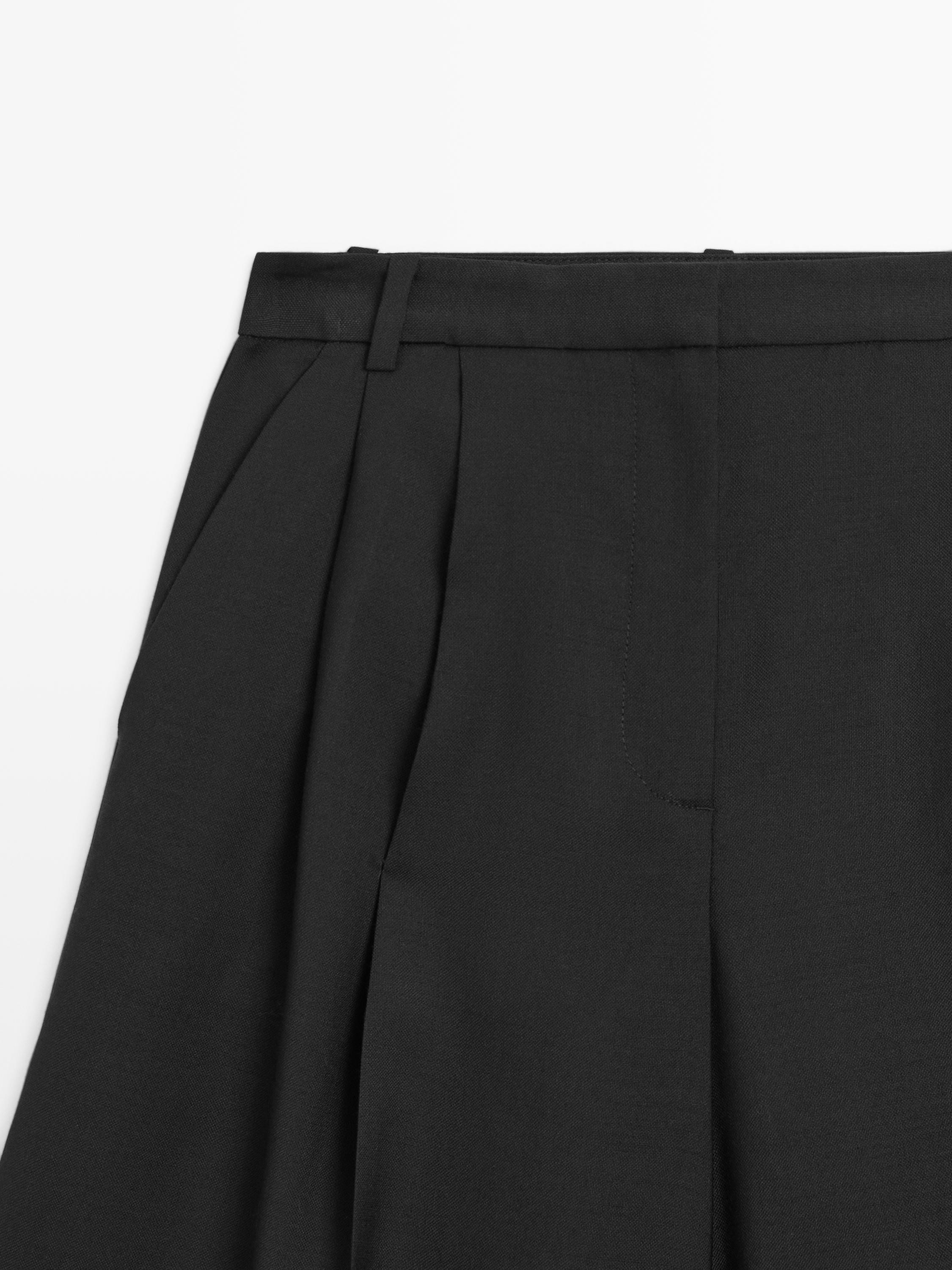 Lange Bermudashorts aus Wolle | Massimo Dutti DE