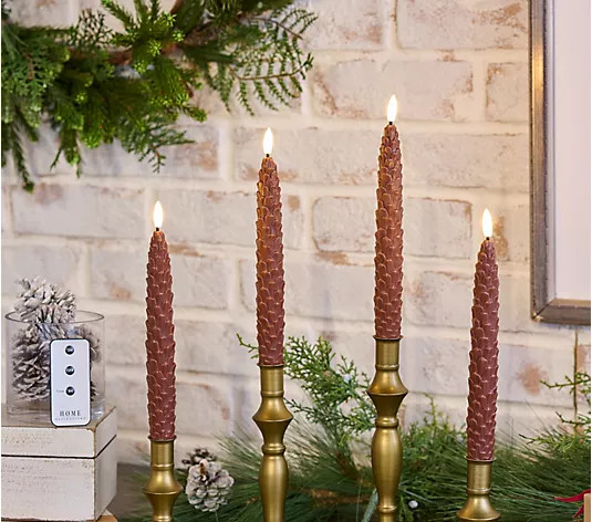 Home Reflections S/4 Flameless Seasonal Figure Taper Candles - QVC.com | QVC