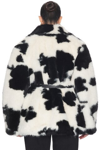 Livingston Faux Fur Jacket in Cattle Print Fur | Revolve Clothing (Global)