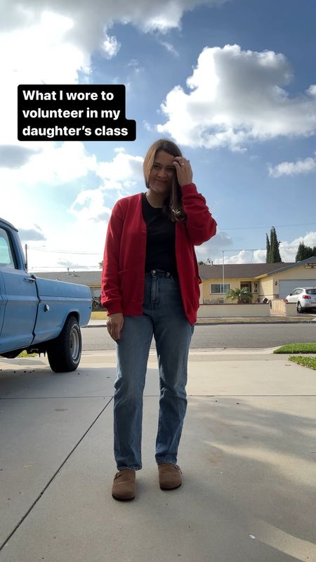 Jeans and black shirt madewell. 

Boston clog look a likes from Amazon 

Vintage cardigan sweatshirt from my grandma - linked some on eBay and Etsy 

#LTKVideo #LTKmidsize #LTKxMadewell