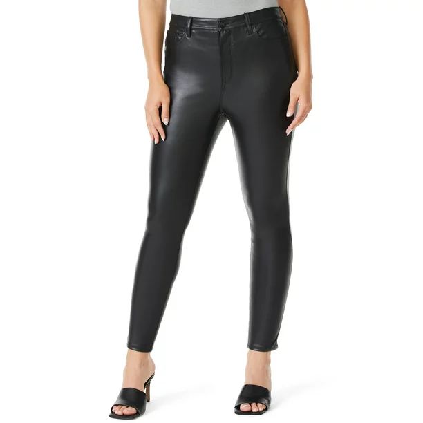 Sofia Jeans by Sofia Vergara Women's Rosa Curvy Super High-Rise Faux Leather Skinny Jeans - Walma... | Walmart (US)