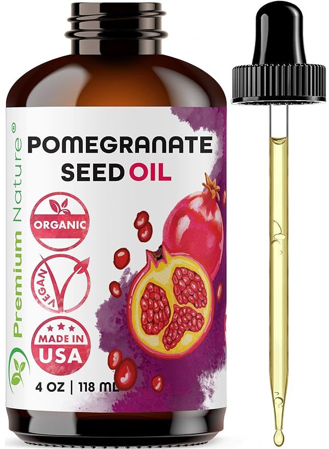 Organic Pomegranate Seed Face Oil. 100% Pure Unrefined Cold Pressed for Essential Oils. Rejuvenat... | Amazon (US)