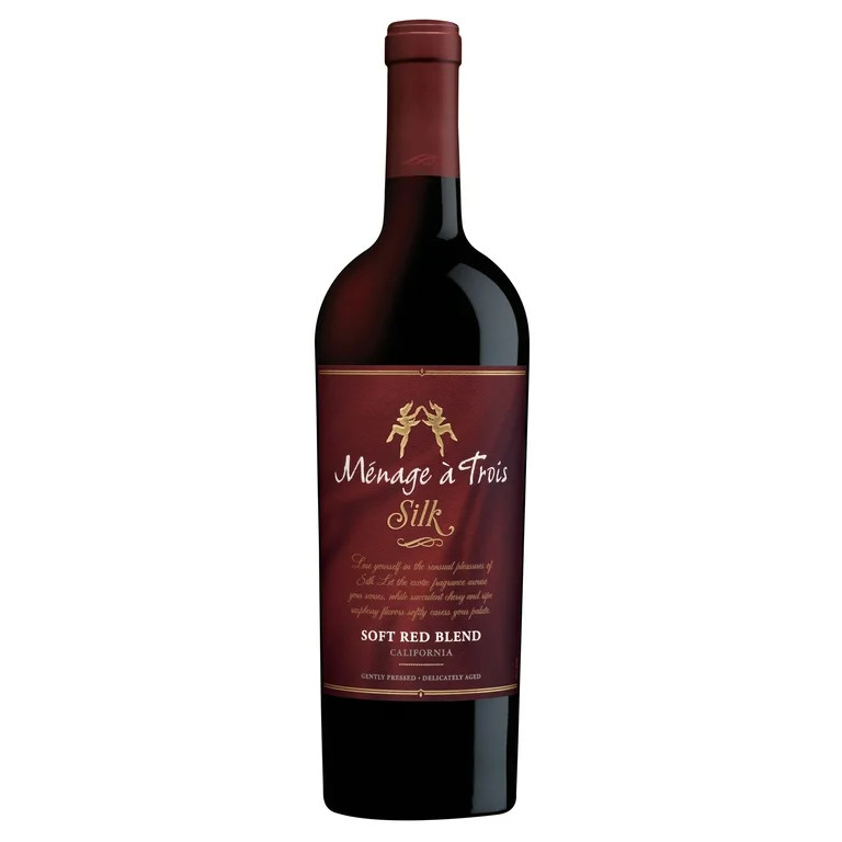 Menage a Trois Silk California Red Wine, 750 ml Glass Bottle, 13.5% ABV | Walmart (US)