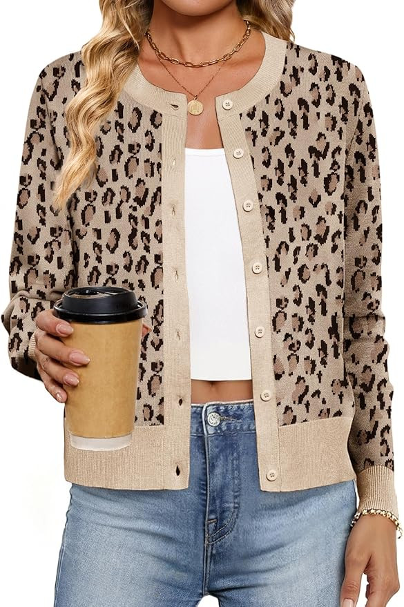 Women's Cardigan Sweaters Lightweight Crew Neck Button Down Long Sleeve Fall Fashion Outfits 2025 | Amazon (US)