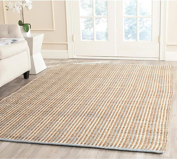 SAFAVIEH Cape Cod Collection Area Rug - 5' x 8', Natural, Handmade Flat Weave Stripe Jute, Ideal ... | Amazon (US)