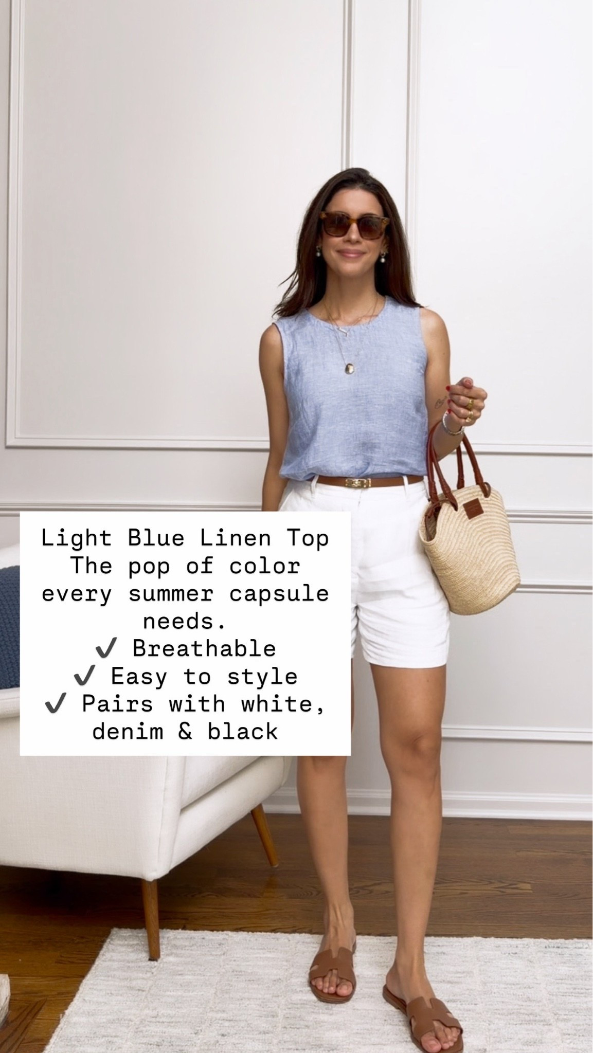 Summer outfit with linen top and shorts 
Size: shorts Small and top Small
Sandals TTS

#LTKootd #LTKgrwm #LTKSeasonal