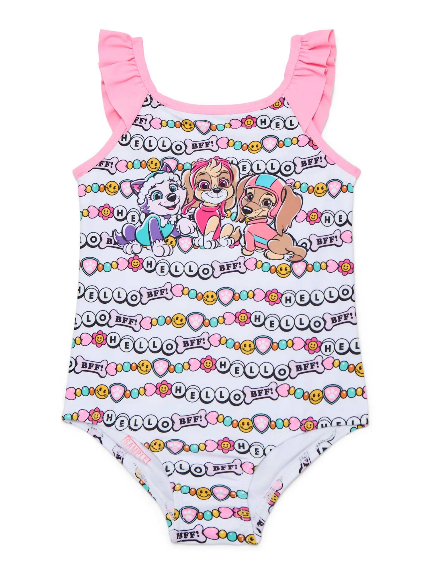 Character Toddler Girl Ruffle Strap One- Piece Swimsuit, Sizes 12M-5T | Walmart (US)
