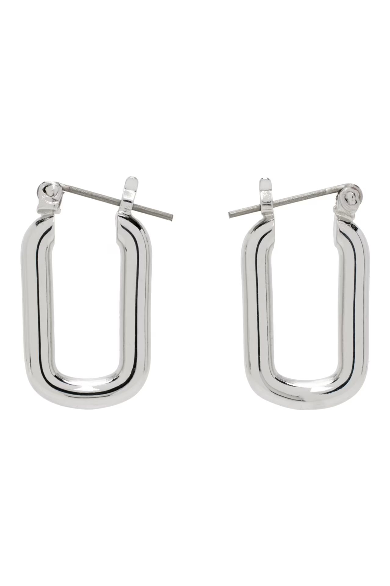 Silver Cresca Hoop Earrings | SSENSE