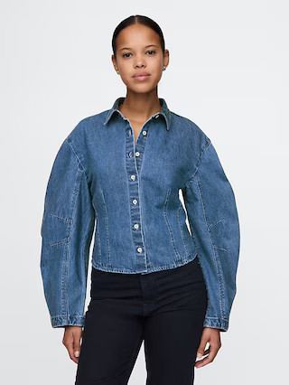 Barrel-Sleeve Denim Shirt | Gap (US)