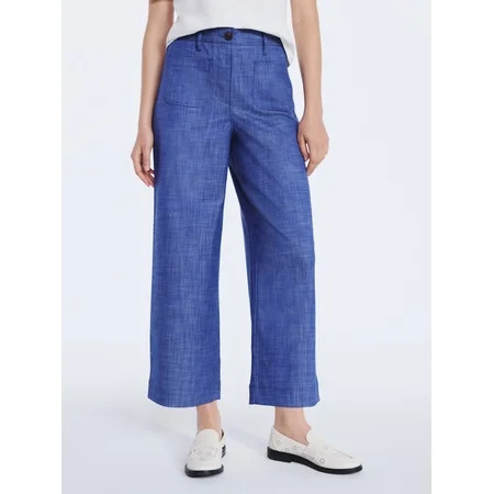 Free Assembly Women s High Rise Cropped Patch Pocket Pant Sizes XS-XXL | Walmart (US)