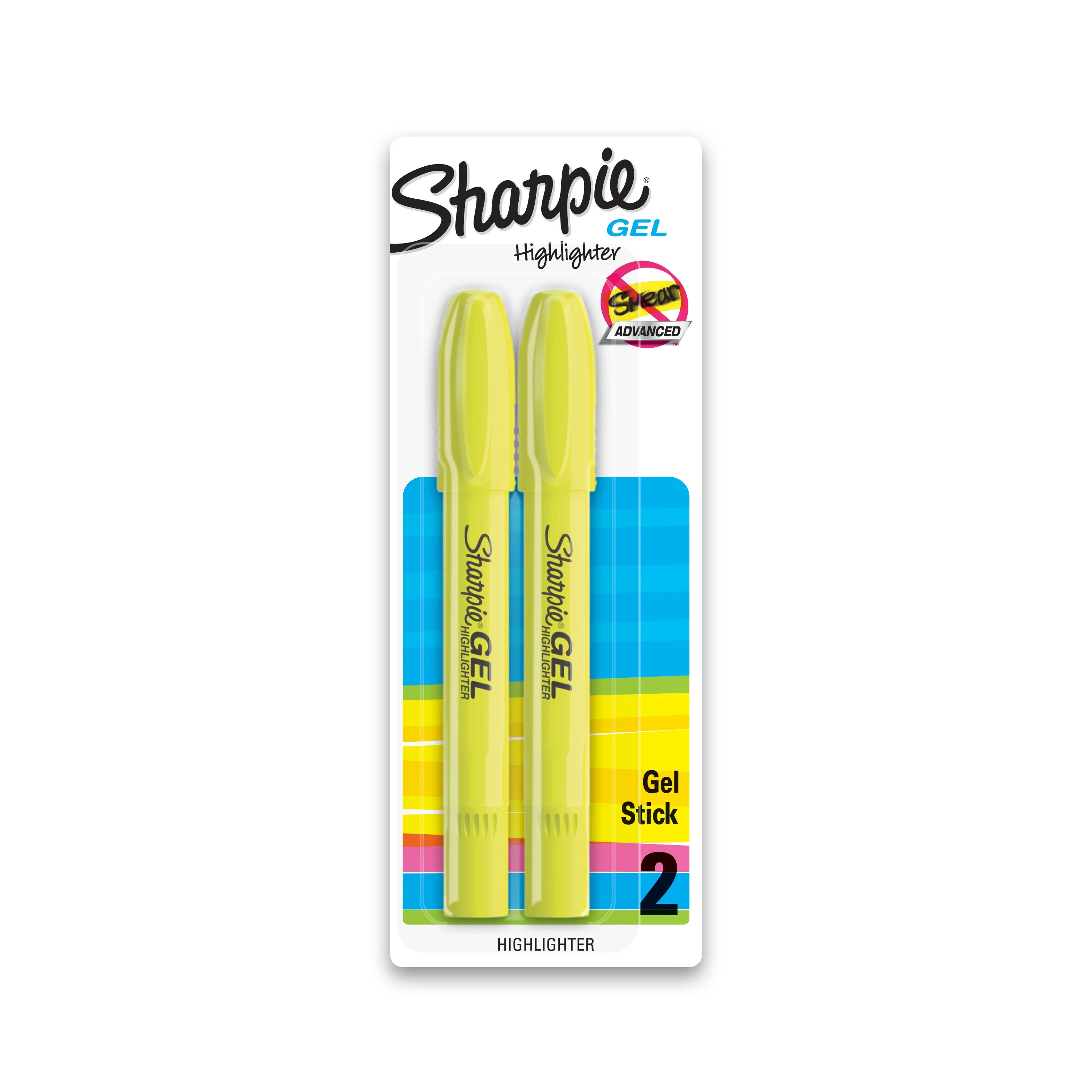 Sharpie Gel Highlighters, Bullet Tip, Fluorescent Yellow, 2 Count | Walmart (US)