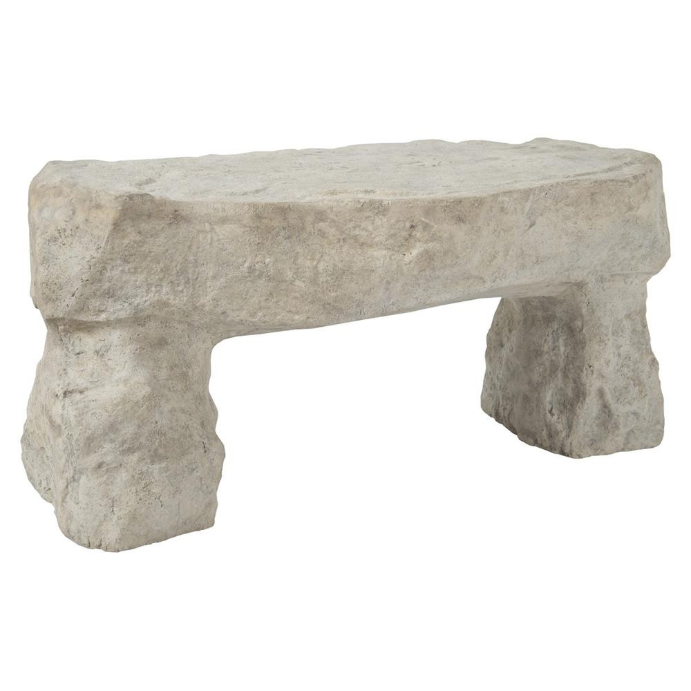 Phillips Collection Cast Industrial Loft Roman Stone Resin Outdoor Garden Bench | Kathy Kuo Home