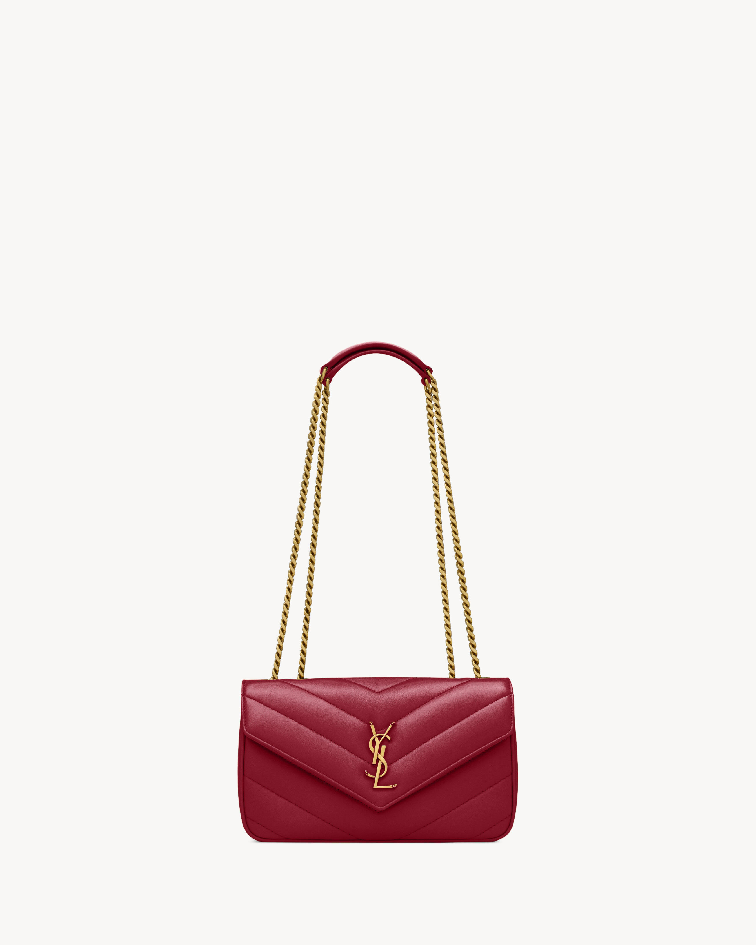 Chain bag in soft lambskin with chevron-quilted topstitching. This bag features a removable leath... | Saint Laurent Inc. (Global)