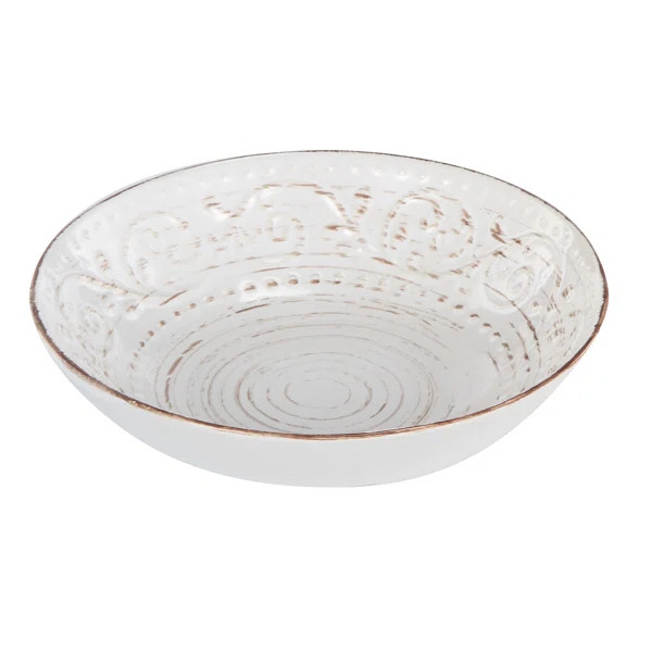 White Megan Stoneware Decorative Bowl | Wayfair North America