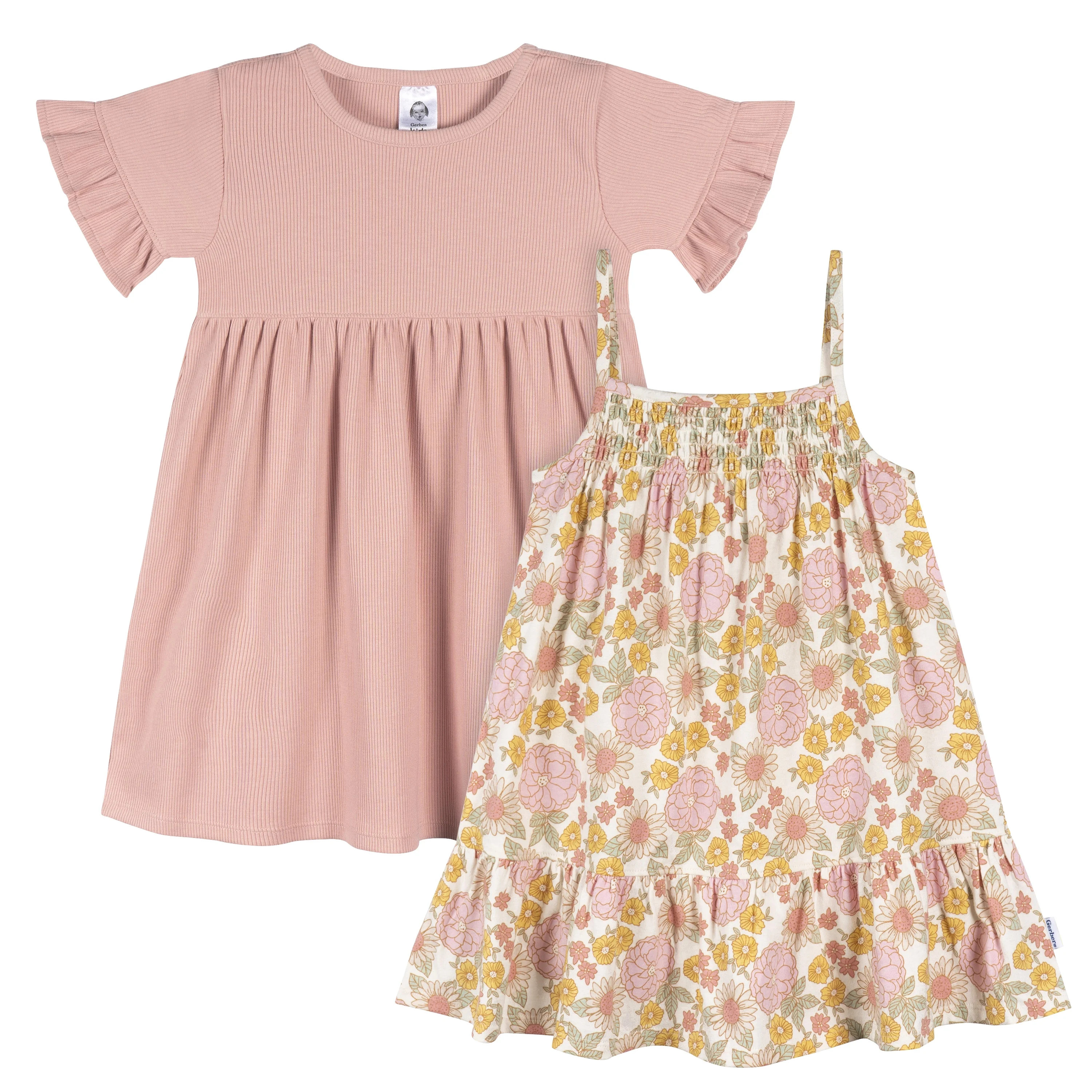 Gerber Toddler Girl Dresses, 2-Pack, Sizes 2T-5T - Walmart.com | Walmart (US)
