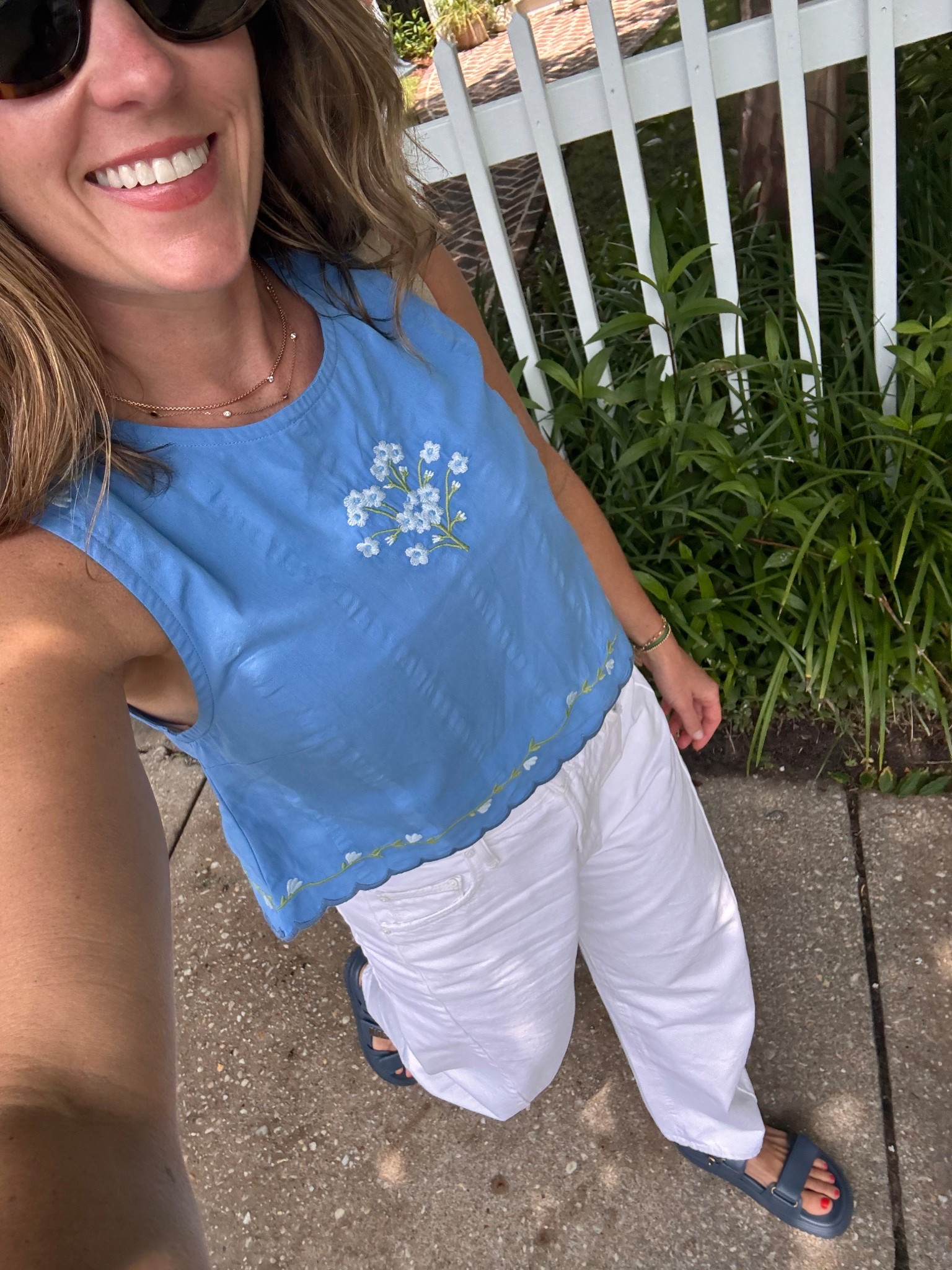 My outfit today! Fanm Mon top and Mother denim. Sandals are old from Dior.