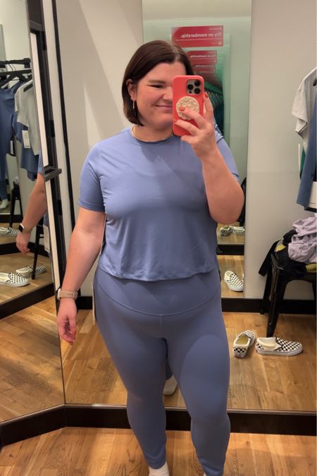 Trying to find new activewear for my midsize body: lululemon 
Top size 12 (needed a 14)
Leggings size 14, too much room on the ankles & didn’t like how this color looked hugging my stomach  

#LTKmidsize #LTKActive #LTKfitness