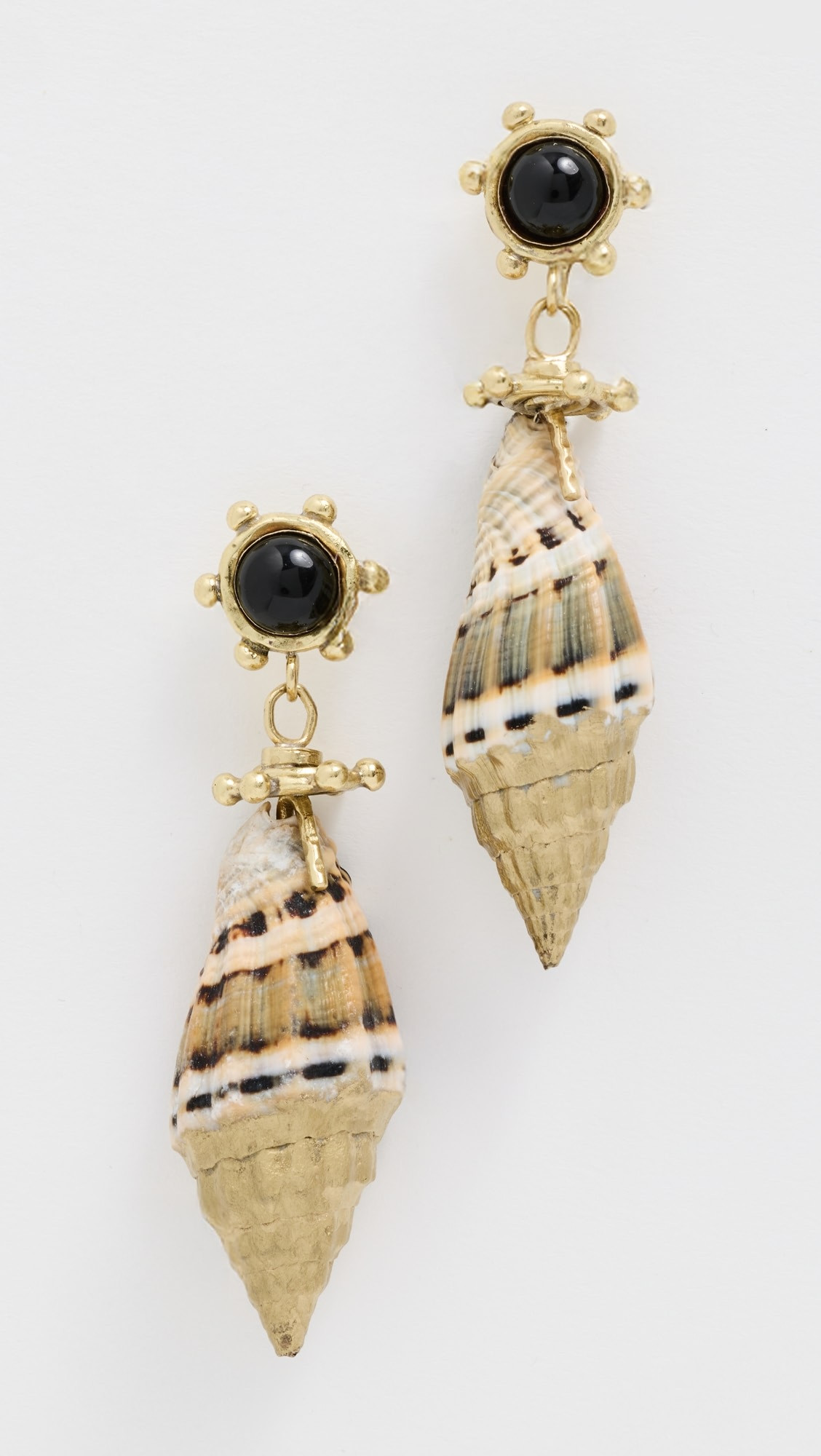 Ulla Johnson Leiro Black Onyx and Gold Dipped Shell Drop Earrings | Shopbop | Shopbop