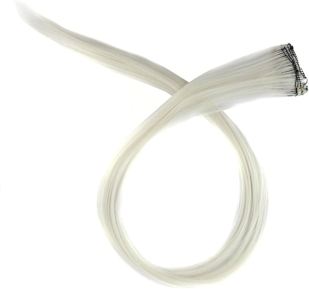 MapofBeauty 20" Clip-in Straight Hair Extension Hair Piece (White) | Amazon (US)