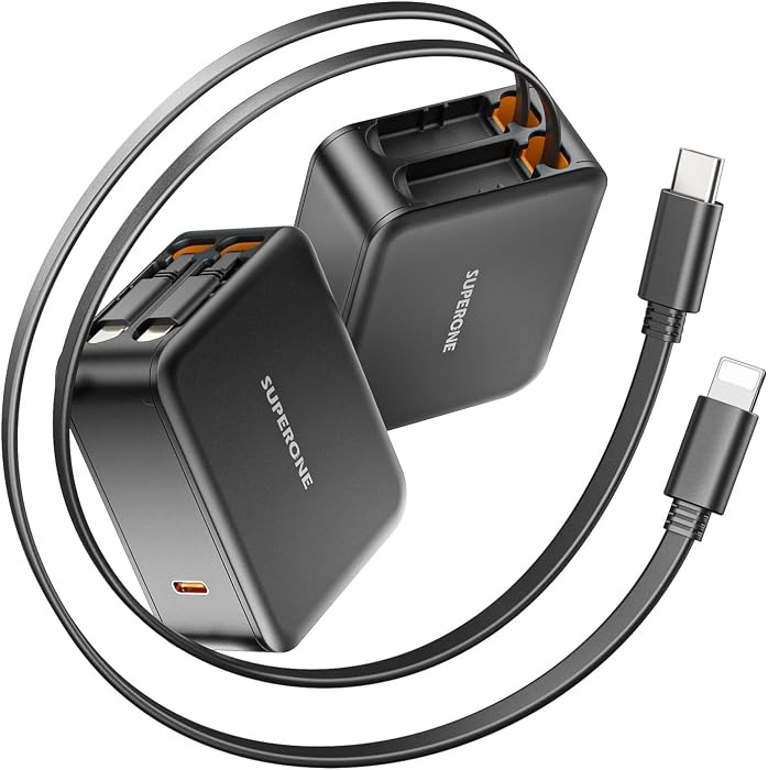 62W Retractable Wall Charger with Dual Cables, 3-Port USB Charger Block, 35W iPhone Chargers Fast... | Amazon (US)
