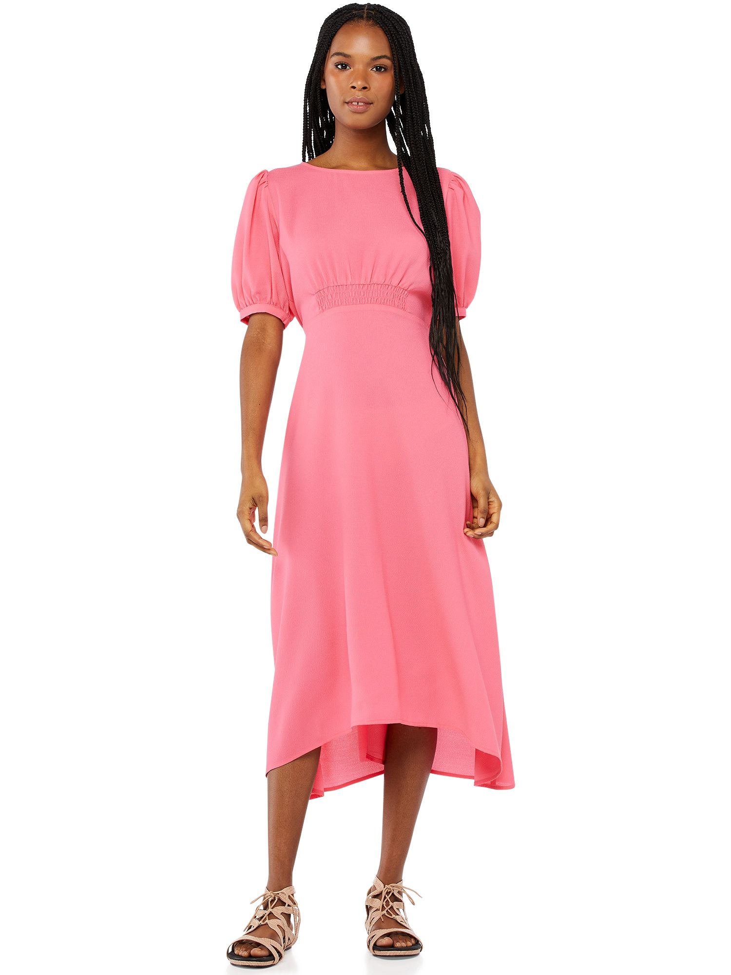 Scoop Women’s Smocked Waist Midi Dress | Walmart (US)