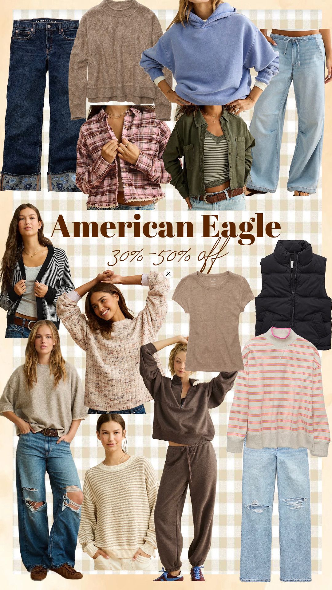American Eagle Save 30-50% off

Sarah Joy, Fall Fashion, Gift Ideas, Denim Favorites 

 #LTKootd #LTKSeasonal #LTKSaleAlert