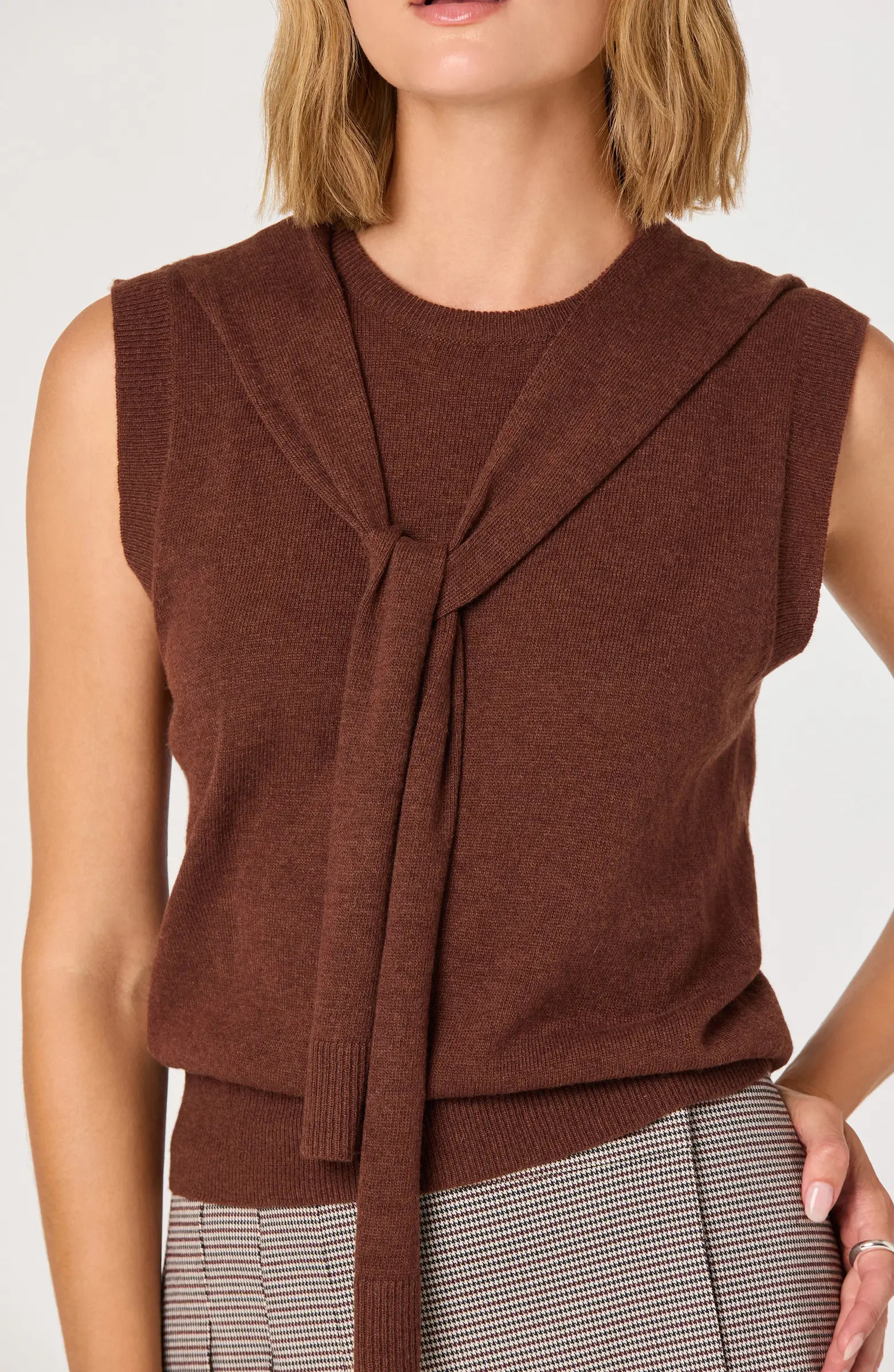 ASTR the Label Scarf Tie Sleeveless Sweater | Nordstrom | Nordstrom