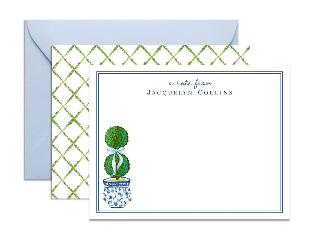 Lemon Grace Co - Personalized Chinoiserie Stationery for Women, Topiary Stationary Cards and Enve... | Amazon (US)