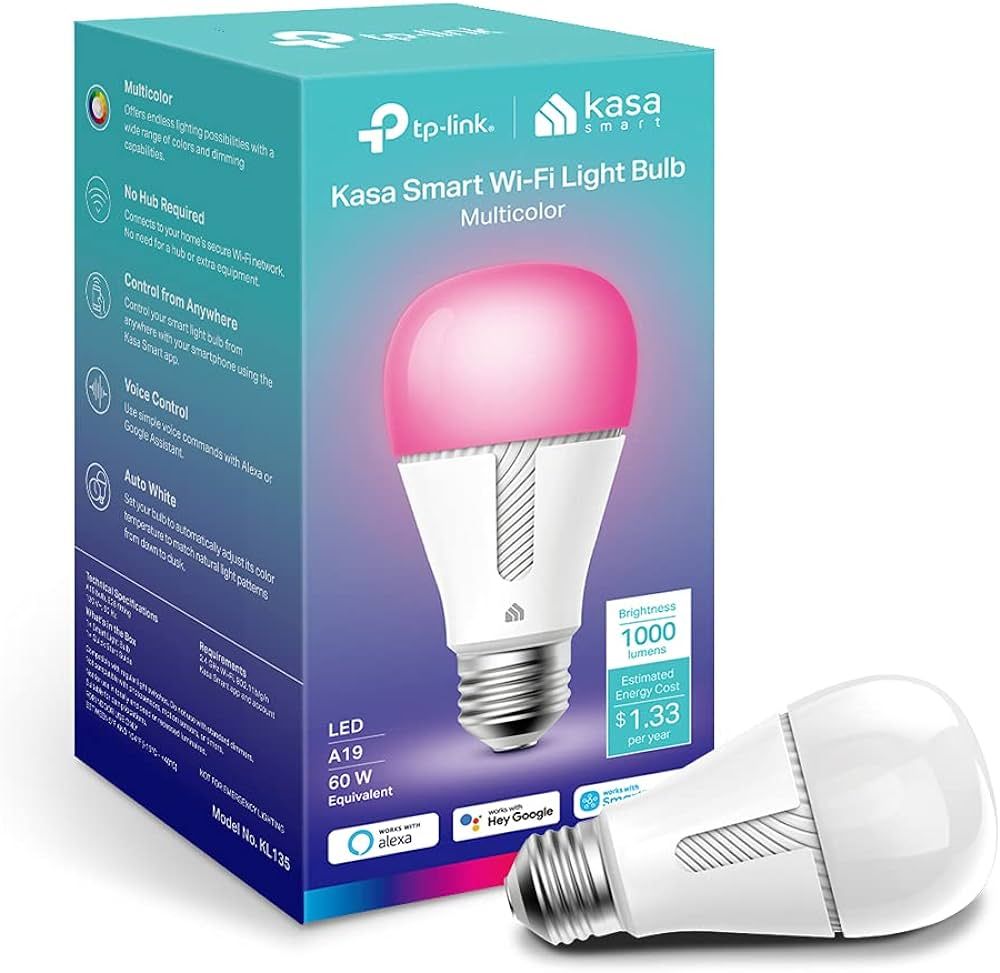 Kasa Smart Bulb, Dimmable Color Changing Light Bulb Work with Alexa and Google Home, 1000 Lumens ... | Amazon (US)