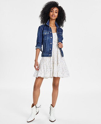 Women's Cotton Denim Trucker Jacket | Macy's