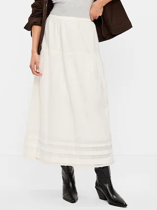 Lace-Trim Maxi Skirt | Old Navy (CA)